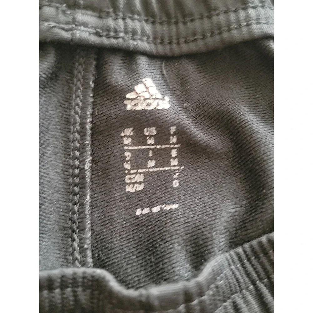 Adidas Black and White Logo Front 3 Stripe Pull On Track Pants Size Men's Med